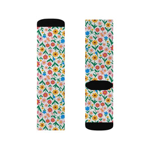 Socks - Floral Print - Bold Sublimation Style - Dipaliz