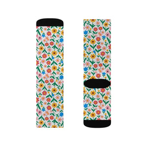 Socks - Floral Print - Bold Sublimation Style - Dipaliz