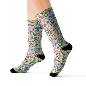 Socks - Floral Print - Bold Sublimation Style - Dipaliz s