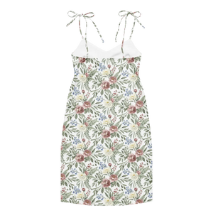 Floral Midi Dress – Built-in Bra Tie Straps - Dipaliz - Dresses - Xs