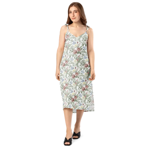 Floral Midi Dress – Built-in Bra Tie Straps - Dipaliz - Dresses - Xs