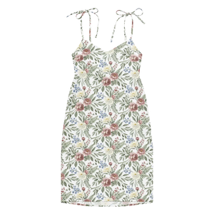 Floral Midi Dress – Built-in Bra Tie Straps - Dipaliz - Dresses - Xs
