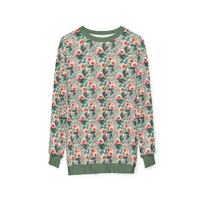 All Over Prints - Floral Pattern Unisex Sweatshirt Polyester Cotton Blend - Dipaliz