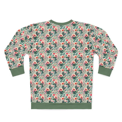 Floral Unisex Crewneck Sweatshirt - Cozy Polyester Cotton Blend - All Over Prints