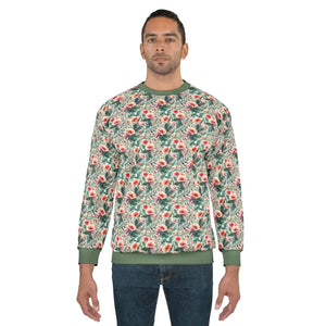 All Over Prints - Floral Pattern Unisex Sweatshirt Polyester Cotton Blend - Dipaliz
