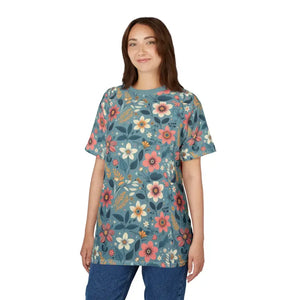 Vibrant Floral Pattern Unisex Tee - Nature Energy Style - Dipaliz - White Stitching / 4 Oz. / s - T-shirts