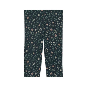 Women’s Capri Leggings - Floral Comfort Workout Style - Dipaliz