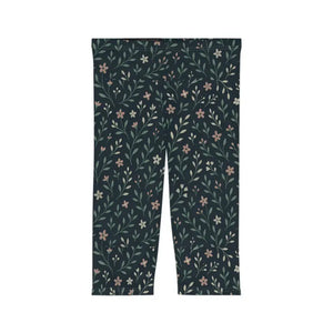 Women’s Capri Leggings - Floral Comfort Workout Style - Dipaliz