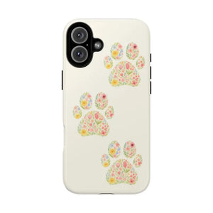 Floral Paw Print Phone Case - Pet Lover Style - Dipaliz - Iphone 16 Plus / Glossy - Mobile Cases