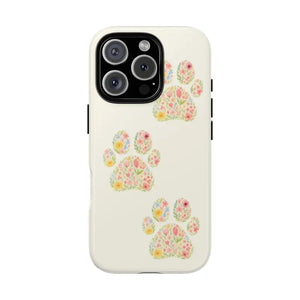 Floral Paw Print Phone Case - Pet Lover Style - Dipaliz - Iphone 16 Pro / Glossy - Mobile Cases