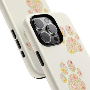 Floral Paw Print Phone Case - Pet Lover Style - Dipaliz - Mobile Cases