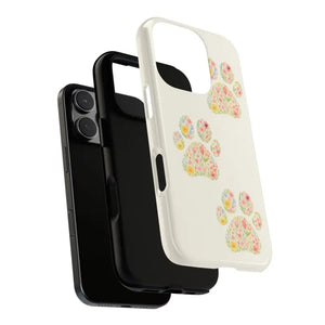 Floral Paw Print Phone Case - Pet Lover Style - Dipaliz - Mobile Cases