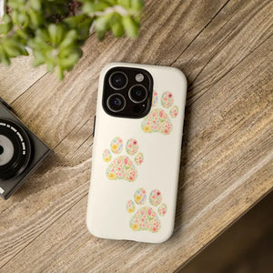 Floral Paw Print Phone Case - Pet Lover Style - Dipaliz - Mobile Cases