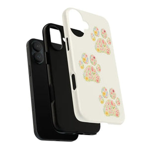 Floral Paw Print Phone Case - Pet Lover Style - Dipaliz - Mobile Cases