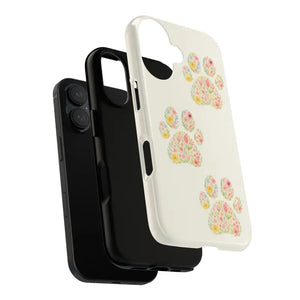 Floral Paw Print Phone Case - Pet Lover Style - Dipaliz - Mobile Cases