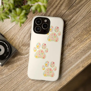 Floral Paw Print Phone Case - Pet Lover Style - Dipaliz - Mobile Cases