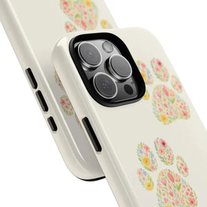 Floral Paw Print Phone Case - Pet Lover Style - Dipaliz - Mobile Cases