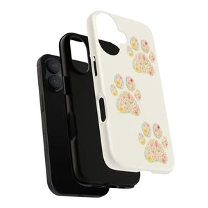 Floral Paw Print Phone Case - Pet Lover Style - Dipaliz - Mobile Cases