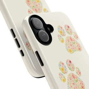 Floral Paw Print Phone Case - Pet Lover Style - Dipaliz - Mobile Cases
