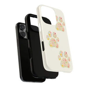 Floral Paw Print Phone Case - Pet Lover Style - Dipaliz - Mobile Cases