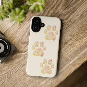 Floral Paw Print Phone Case - Pet Lover Style - Dipaliz - Mobile Cases