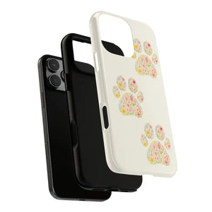 Floral Paw Print Phone Case - Pet Lover Style - Dipaliz - Mobile Cases