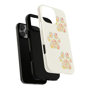 Floral Paw Print Phone Case - Pet Lover Style - Dipaliz - Mobile Cases