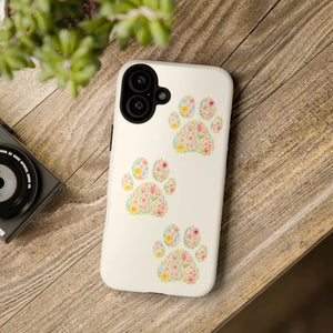Floral Paw Print Phone Case - Pet Lover Style - Dipaliz - Mobile Cases