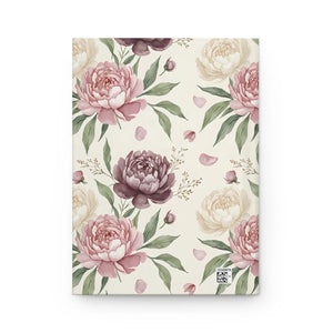 Floral Peonies Hardcover Journal, Vintage Pink Botanical Notebook - Journals