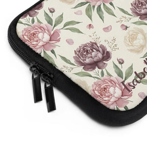Floral Peony Laptop Sleeve, Personalized ?Isabella’ Vintage Rose Design - Sleeves
