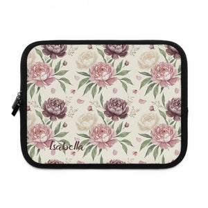 Floral Peony Laptop Sleeve, Personalized ?Isabella’ Vintage Rose Design - Sleeves