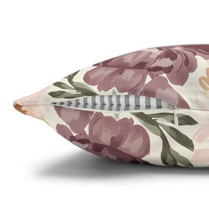 Floral Peony Pillowcase - Mauve Decorative Throw Pillow - Dipaliz - Pillows
