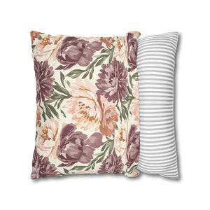 Floral Peony Pillowcase - Mauve Decorative Throw Pillow - Dipaliz - Pillows