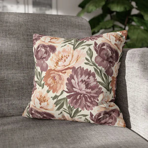 Floral Peony Pillowcase - Mauve Decorative Throw Pillow - Dipaliz - Pillows