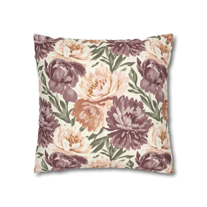 Floral Peony Pillowcase - Mauve Decorative Throw Pillow - Dipaliz - Pillows