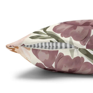 Floral Peony Pillowcase - Mauve Decorative Throw Pillow - Dipaliz - Pillows