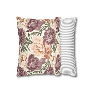 Floral Peony Pillowcase - Mauve Decorative Throw Pillow - Dipaliz - Pillows