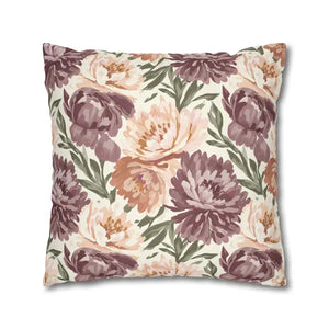Floral Peony Pillowcase - Mauve Decorative Throw Pillow - Dipaliz - Pillows