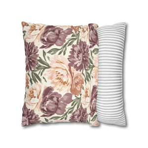 Floral Peony Pillowcase - Mauve Decorative Throw Pillow - Dipaliz - Pillows