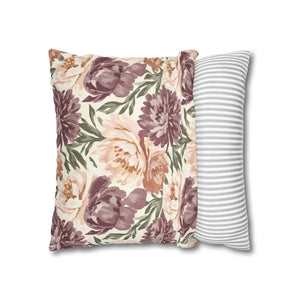 Floral Peony Pillowcase - Mauve Decorative Throw Pillow - Dipaliz - Pillows