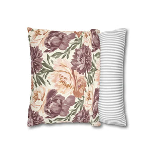 Floral Peony Pillowcase - Mauve Decorative Throw Pillow - Dipaliz - Pillows