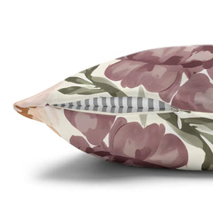 Floral Peony Pillowcase - Mauve Decorative Throw Pillow - Dipaliz - Pillows
