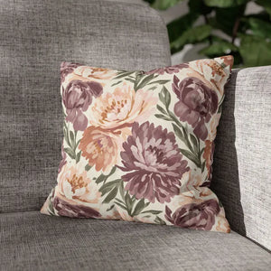 Floral Peony Pillowcase - Mauve Decorative Throw Pillow - Dipaliz - Pillows