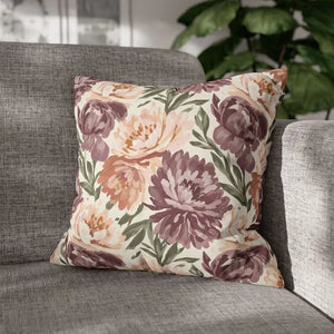 Floral Peony Pillowcase - Mauve Decorative Throw Pillow - Dipaliz - Pillows