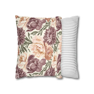 Floral Peony Pillowcase - Mauve Decorative Throw Pillow - Dipaliz - Pillows