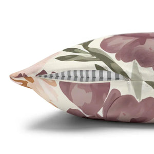 Floral Peony Pillowcase - Mauve Decorative Throw Pillow - Dipaliz - Pillows