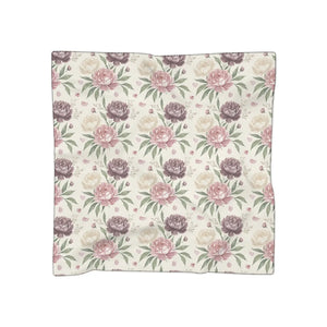 Floral Peony Scarf – Vintage Rose Pattern Lightweight Polyester - Scarves & Shawls