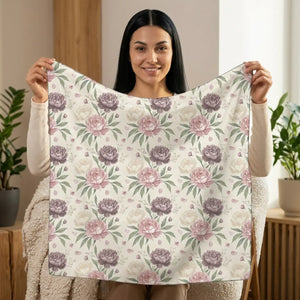 Floral Peony Scarf – Vintage Rose Pattern Lightweight Polyester - Scarves & Shawls