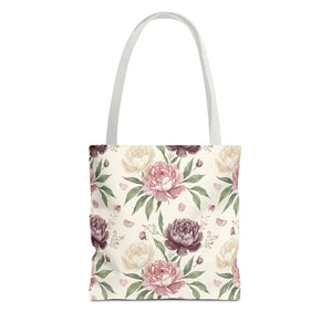 Floral Peony Tote Bag – Vintage Rose Pattern All-over Print - Bags