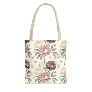 Floral Peony Tote Bag – Vintage Rose Pattern All-over Print - Bags